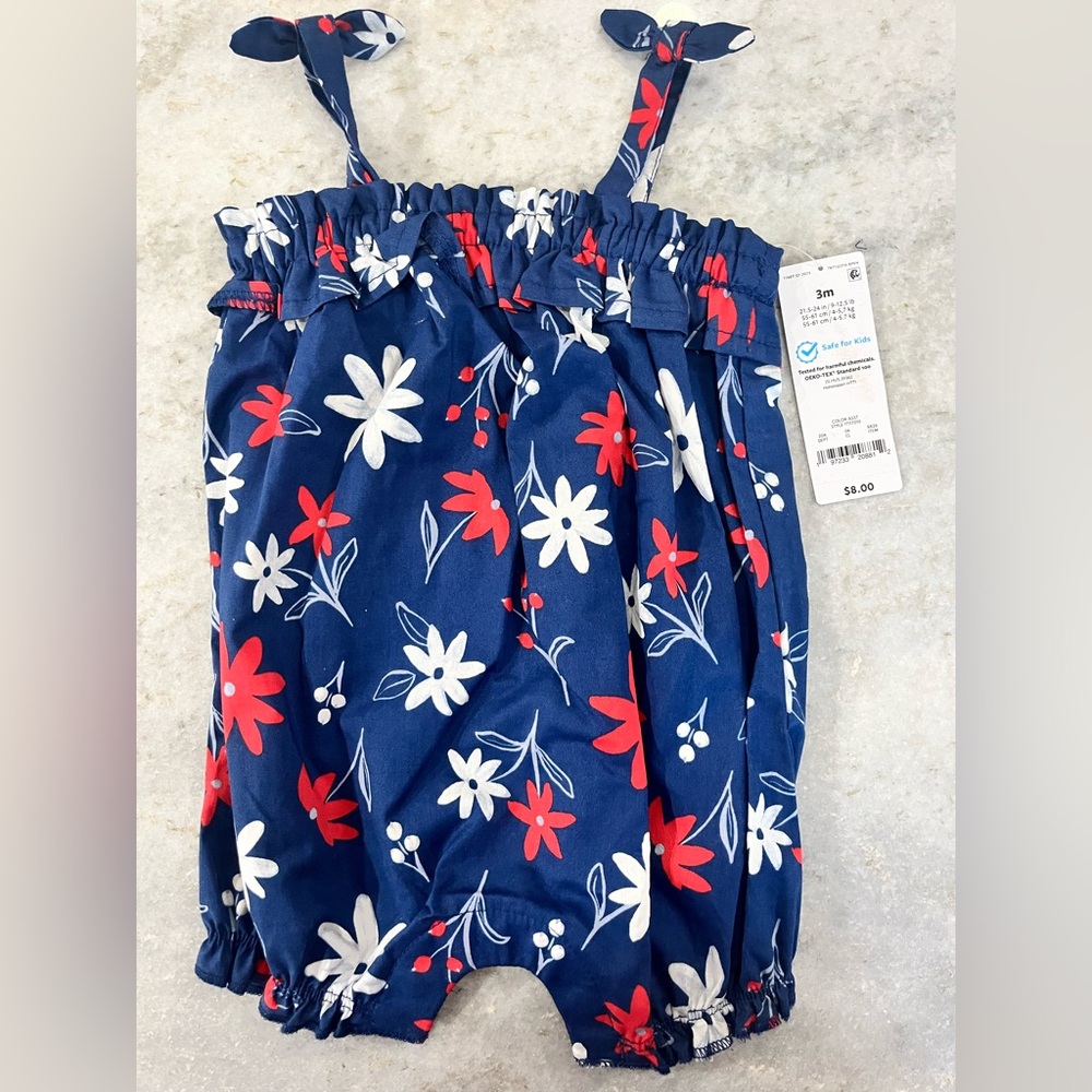 Carter's Blue Floral Kids Romper